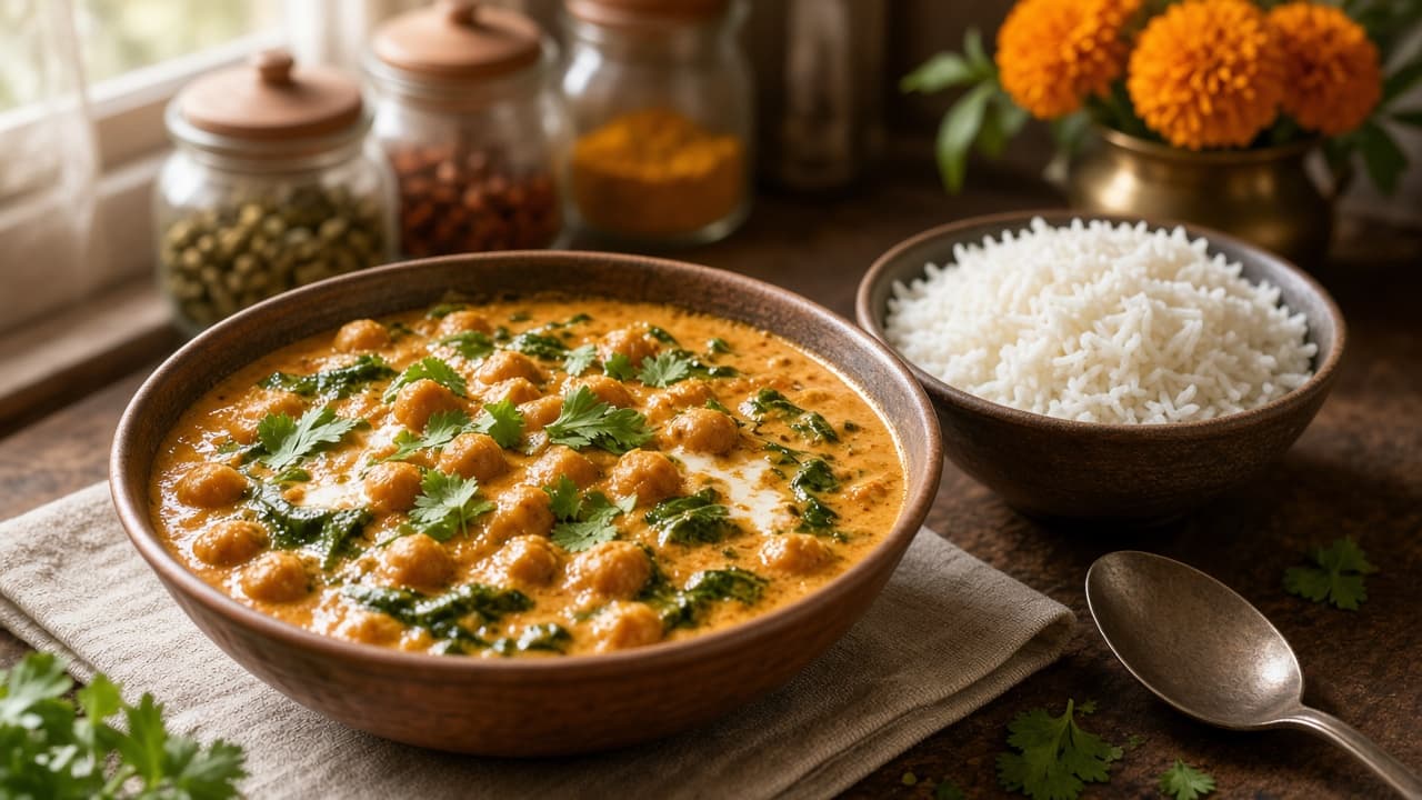 Coconut Chickpea Curry with Spinach