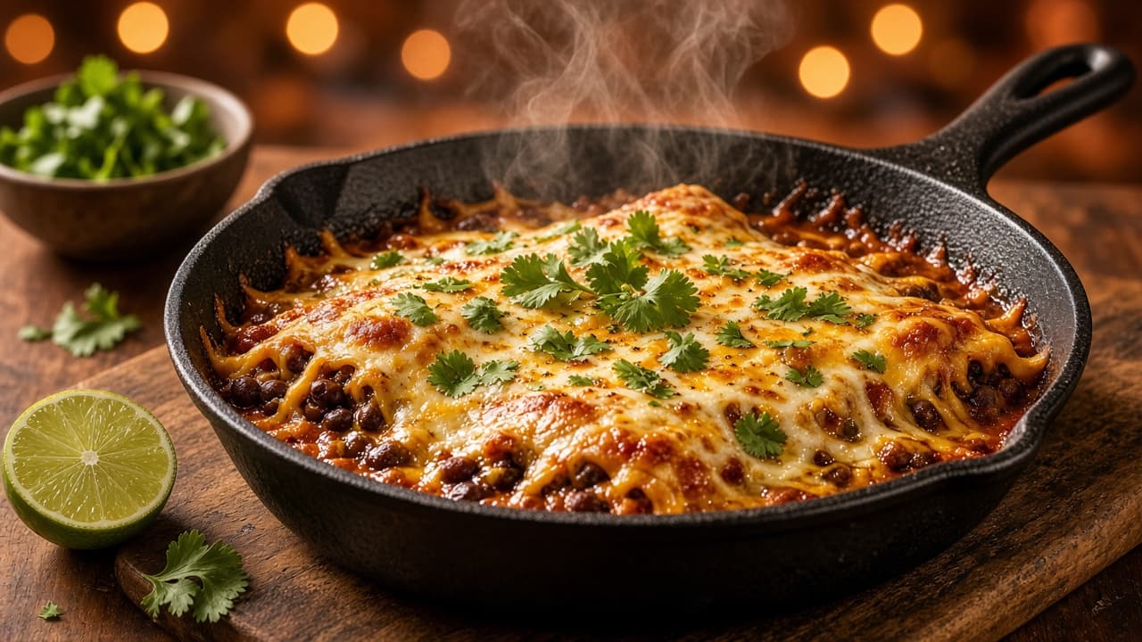 Smoky Turkey & Black Bean Enchilada Skillet