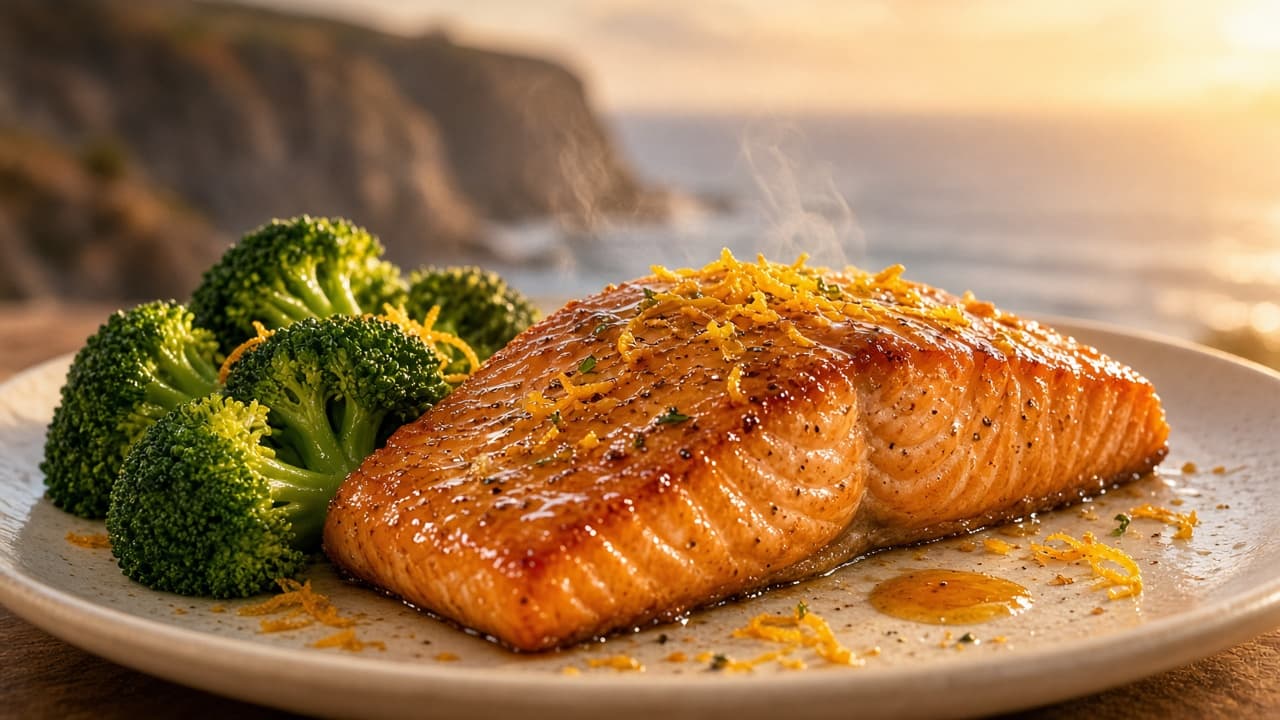 Orange-Glazed Salmon with Broccoli