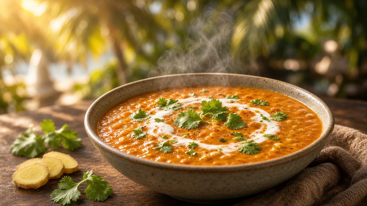 Ginger Coconut Red Lentil Dal