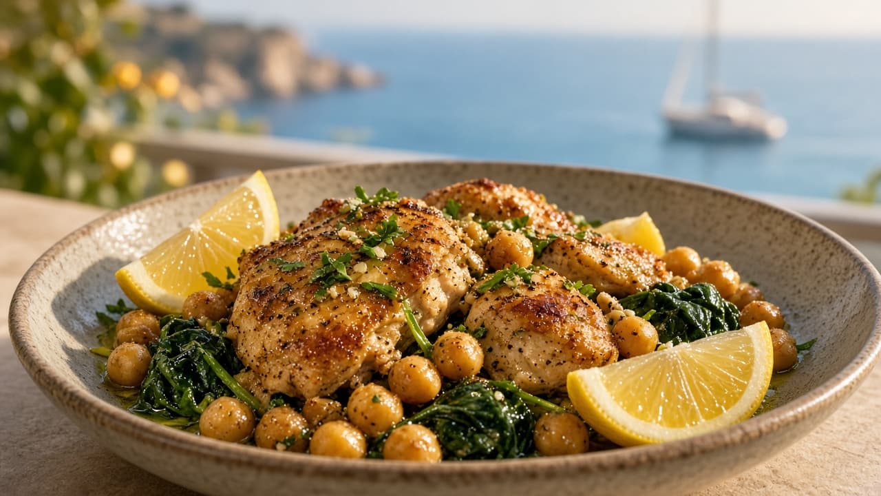 Mediterranean Lemon-Garlic Chicken with Chickpeas